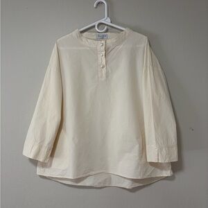 Terra Sj Appareal Woman’s Shirt Blouse Ivory Size XL Pocket Button
